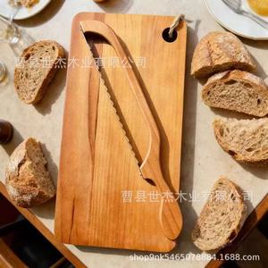 Juego de tablas de cortar de madera con cuchillo, rectangular, multifuncional, para uso en la cocina, hecho en Heze, Shandong, para cortar pan y tostadas - Product Image 3