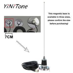 Antenna NMO con Base Magnetica 7CM, Cavo Coassiale RG-58 da 5M con Connettore <span class=keywords><strong>PL</strong></span>-259 per Walkie Talkie Portatili e Veicolari QYT e TYT - Product Image 4