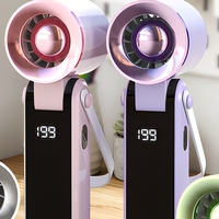 Nouveau ventilateur pliable portable 2026 avec écran LED numérique, rechargeable par USB, 5 vitesses, mini-ventilateur rafraîchissant pour l'été