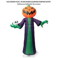 Décoration de scène intérieure et extérieure pour Halloween 2026 : Citrouille et fantôme gonflables lumineux de 2,4 m à brancher, pour l'export.