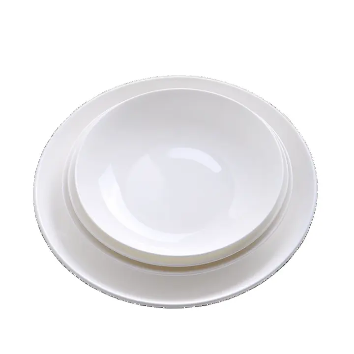 Good Price Custom Sizes Fast Food Catering Use Dishes Set Oval Western Restaurant 8 Inch White Ceramic Dinner Plates