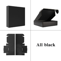 Boîte pliante en carton ondulé noir, emballage durable en PPWR recyclé, logo personnalisé, boîte d'expédition express pour vêtements et chaussures