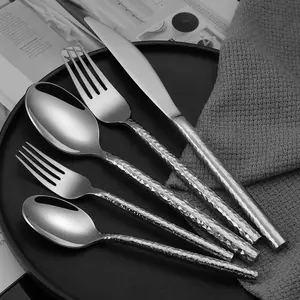 Sang Trọng Dao kéo 18/10 thép không gỉ bạc Flatware dĩa thìa dao đồ dùng Set