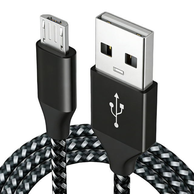 Cable Micro USB Charging Cable 50cm 1m 2m High Quality Nylon Braided 2.0 480Mbps Data Transfer 30cm Micro Fast Charging Cable 3A