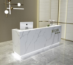 USA CA UK AU GER Stock local Taille standard Salon de coiffure Salle de sport luxueuse Comptoir noir foncé <span class=keywords><strong>Restaurant</strong></span> Mobilier de réception Bureau - Product Image 3