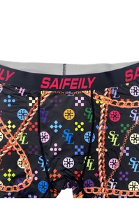 Calzoncillos Boxer Personalizados para Hombre con Estampado Geométrico, Cintura Media, Elásticos, Transpirables, Casuales - Product Image 4