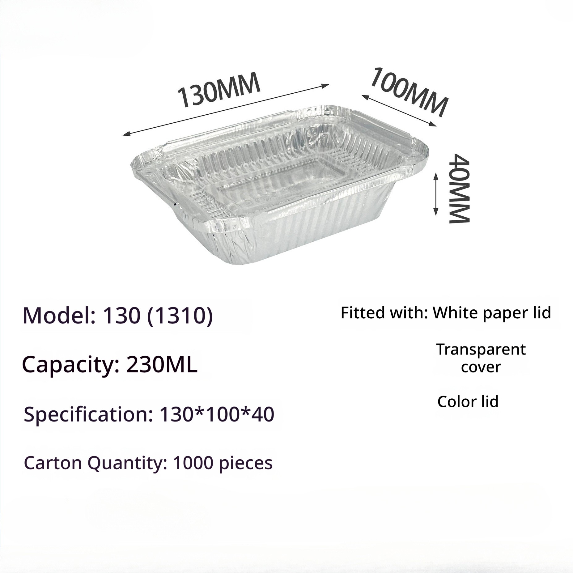 130 plus couverture transparente