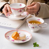 Ensemble de tasses à café en céramique imprimées de luxe britanniques, tasse à thé en céramique personnalisée, tasse à eau, décoration intérieure pour le bureau, le restaurant et la maison