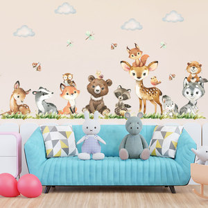 <span class=keywords><strong>Pegatinas</strong></span> de Pared de PVC Impermeables con Dibujos Animados 3D de Animales del Bosque, Calcomanías con Acabado Mate <span class=keywords><strong>para</strong></span> la Habitación de Bebés y Niños, Decoración del Hogar - Product Image 4