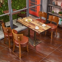 Tables et chaises de café, mobilier de restauration décontracté de style nordique pour salons de thé, restaurants occidentaux, et boutiques de desserts, en PU