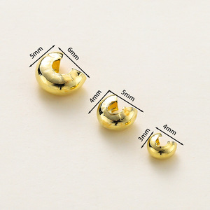 C Shaped Open Beads Pure Copper Plated Gold Color Beading Supplies DIY Spacer Beads Half <b>Moon</b> Clasp Jewelry Making Accessories - Product Image 5