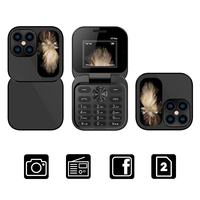 Teléfono Celular Plegable Mini I17 Pro Barato, 2G GSM 850/900/1800/1900, Doble SIM, Cámara, Tipo-C, Bluetooth, Teléfono Móvil Pequeño con Funciones