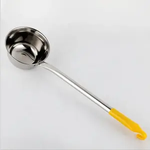 Utensílios De Cozinha Aço Inoxidável Água Colher Borda Com Longo Punho De Plástico e Gancho Espelho Polimento Anti-Corrosão Borler