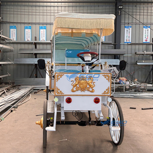 Charrette de tourisme électrique moderne de luxe blanche, chariot à chevaux, fabricant de chariots électriques de qualité supérieure, buggy de tourisme, transport spécial - Product Image 4