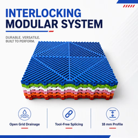 Grille de sol modulaire en plastique PP 400x400mm à emboîtement facile pour lave-auto, atelier automobile et salle d'exposition