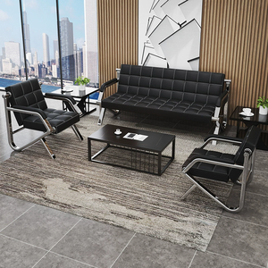 Sofá de Lujo Moderno Zxm S, Diseño Superior para Oficina, 3 Conjuntos de Sillas de Espera Negras - Product Image 4