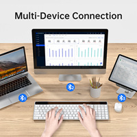 Solar Office Keyboard Imac Aluminium, Keyboard Mac Toetsenbord nirkabel Bluetooth untuk komputer Microsoft