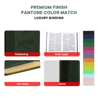Service d'impression personnalisé en gros pour articles religieux OEM – Nouvelle Bible d'étude en cuir noir à couverture rigide, cadeau personnalisé avec écritures, pour églises
