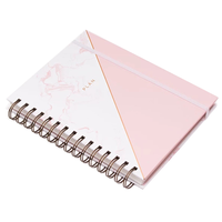 Planificateur financier hebdomadaire et quotidien A5 2024, couverture rigide spirale personnalisée rose - Vente en gros