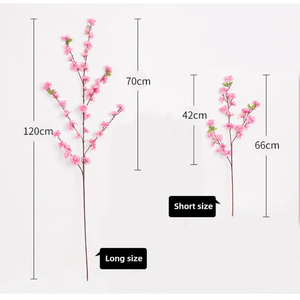 أغصان زهور الخوخ الحريرية الاصطناعية المصنوعة يدويًا والواقعية لتزيين حفلات الزفاف وعيد الحب والتخرج ورأس السنة الجديدة والمنزل - Product Image 6