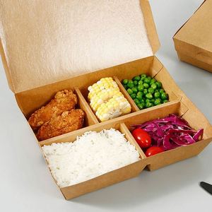 Contenedor de Alimentos Bento con Compartimentos para Comida, Apto para Microondas, con Vajilla de Papel para Picnic - Product Image 1