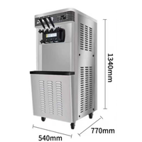 Machine à glace molle automatique de comptoir robuste, compatible avec le sirop et la poudre de crème glacée, nouvelle pour les usages commerciaux à fort volume