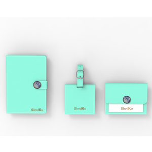<span class=keywords><strong>Couverture</strong></span> de passeport en cuir véritable avec logo en relief personnalisé de qualité supérieure avec ensemble d'étiquettes à bagages pour sac personnalisé de porte-cadeaux d'affaires - Product Image 5