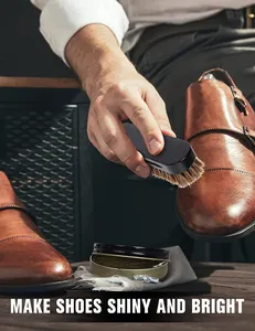 Shoeshine Kit Care Guysレザーケアセットトラベルシューズケアキットシューズクリーンでポリッシュレザーシューズクリームセット