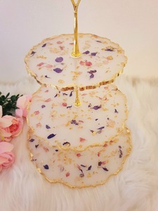 ถาดเสิร์ฟขนมทำจากเรซินเป็นมิตรต่อสิ่งแวดล้อมสำหรับงานปาร์ตี้ที่วางเค้กทำจากยางเรซินรูปร่างแบบปรับแต่งได้ทนทานสำหรับงาน World Expo - Product Image 2