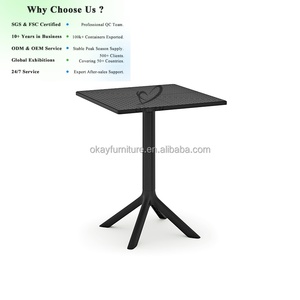 OKAY Plastic <strong>Table</strong> Square Modern Minimalist Plastic Square Bistro <strong>Table</strong> Perforated Top Balcony Patio Garden Plastic DiningTable - Product Image 1