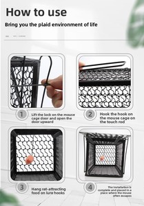 Piège à souris à capture vivante à porte unique, revêtement poudré noir, antirouille, pour une lutte antiparasitaire humaine - Product Image 3