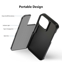 Étui de téléphone portable 3-en-1 avec perche à selfie pour iPhone, coque de protection rétractable pour la prise de vue en autoportrait, le vlogging et le streaming en direct