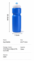 Bouteille d'eau réutilisable en plastique coloré de 750 ml, écologique, avec bec verseur à pression, pour la randonnée, les voyages en plein air, le vélo