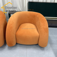 Fauteuil de salon moderne en velours orange de haute qualité pour chambre à coucher et salon, vente en gros