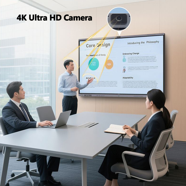 Low Price 65-110 Inch UHD CPAP Touch Screen OPS System Interactive Display Smart Whiteboard Conference and Teaching OEM ODM