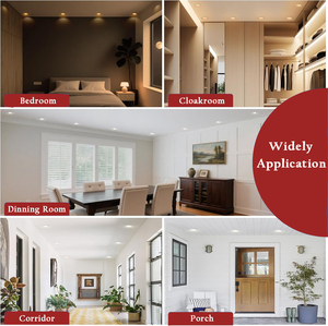 Plafonnier LED rond encastré pour intérieur, orientable à 360 degrés, à intensité variable, avec trois têtes rotatives - Product Image 5