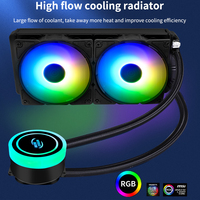 TISHRIC Ventilateur CPU 240mm Refroidisseur de processeur de radiateur intégré RGB Refroidisseur d'eau LGA INTEL 1151/2011/AM3 +/AM4