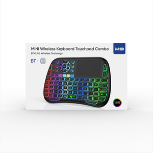 <span class=keywords><strong>Mini</strong></span> Teclado USB Recargable M9, Teclado Inalámbrico Portátil Retroiluminado de 2.4G con Panel Táctil, Control Remoto con Mouse Aéreo <span class=keywords><strong>para</strong></span> TV y Android Box - Product Image 3