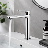 Keran Stainless Steel 304 untuk Dilepas Pasang di Dek, Keran Air Dingin Tunggal, Lapisan Krom, Keran Air Dingin Tunggal, Tutup Datar, Keran Wastafel, Keran Kamar Mandi