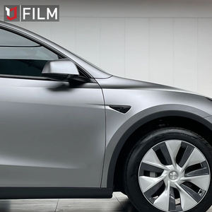 Оптовая Продажа с фабрики, матовая темно-Угольная серая виниловая пленка для автомобиля, легкое в установке, атласная серая виниловая пленка - Product Image 5