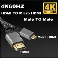 Câble d'extension HDMI 2.0 haute définition en nylon de 30 cm pour moniteur TV Box Mini/Micro 4K 60HZ