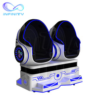 Equipo de Cine VR Comercial, Simulador de Movimiento 9D, Silla Doble Tipo Huevo para Parque de Diversiones Interior
