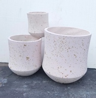 Pots et jardinières en fibre-ciment marbré faits à la main de formes variées pour la maison, le jardin, les cadeaux d'entreprise, la décoration - Marque Yiyang