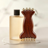 Outil de massage Gua Sha en cuivre et bois pour le visage, anti-cellulite, éliminateur de callosités des pieds, outil de thérapie en bois pour le remodelage corporel