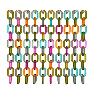 Chaîne en résine bleue faite à la main, maillons fantaisie pour décoration intérieure, sculpture artistique transparente et colorée de forme irrégulière, nouvelle collection - Product Image 4