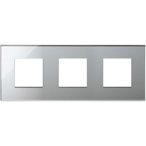<b>Plate</b> 6M 2+2+2 Ice Silver Wall <b>Switch</b> 27.1x11.4x3.2mm - Product Image 1