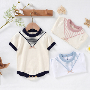 Mimixiong ผู้ผลิตเด็กวัยหัดเดินเด็กทารกถักเสื้อผ้าฤดูร้อนแขนสั้นผ้าฝ้ายนุ่มRomper Onesieเสื้อถัก - Product Image 4