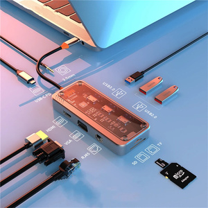 10 trong 1 Docking Station USB Hub USB3.0 100m/1000M HDTV TF/<span class=keywords><strong>SD</strong></span> thẻ + M.2 NVMe SATA bao vây cho Mac Pro 4k SPLITTER - Product Image 5