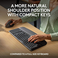 Teclado Inalámbrico Ergonómico Logitech Wave Keys con hasta 3 Años de Duración de Batería, Luz Indicadora de Bajo Mantenimiento para Flotas de TI