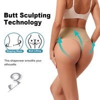 1173 ODM String gainant taille mi-haute sans couture en nylon micro-collé